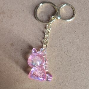 Charming Pink Glitter Unicorn Keychain